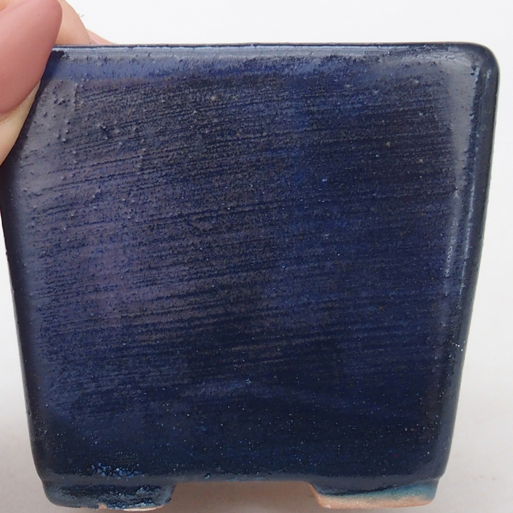 Ceramic bonsai bowl 7,5 x 7,5 x 7 cm, colour blue