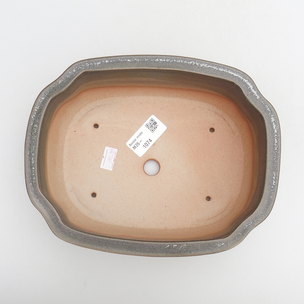 Ceramic bonsai bowl 22 x 16,5 x 7 cm, green