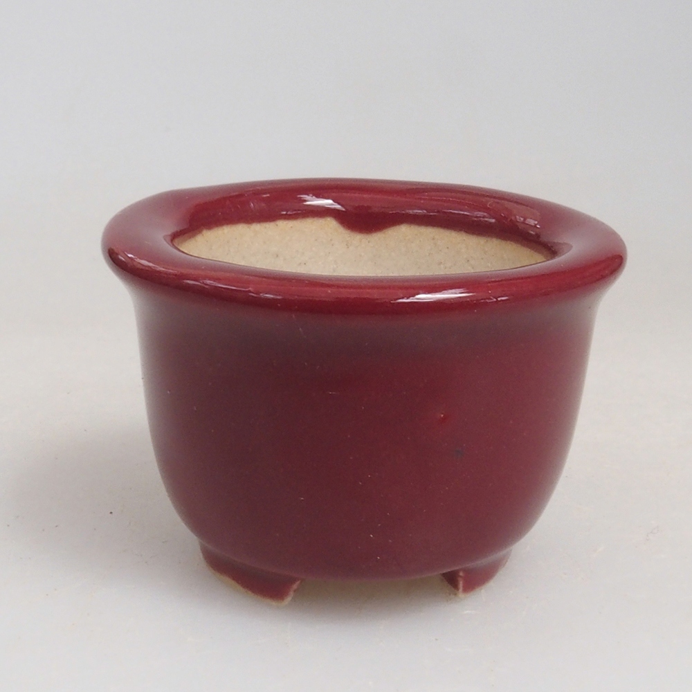Mini bonsai bowl 3,5 x 3,5 x 2,5 cm, color burgundy