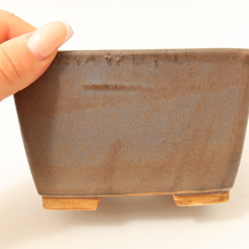 Ceramic bonsai pot, 13 x 13 x 8 cm, blue