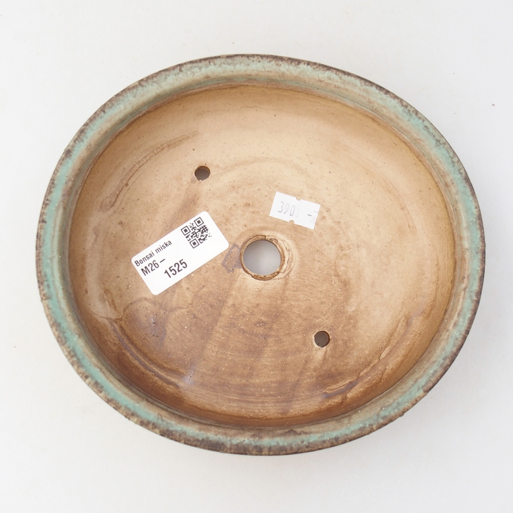 Ceramic bonsai bowl 17,5 x 16 x 4,5 cm, green