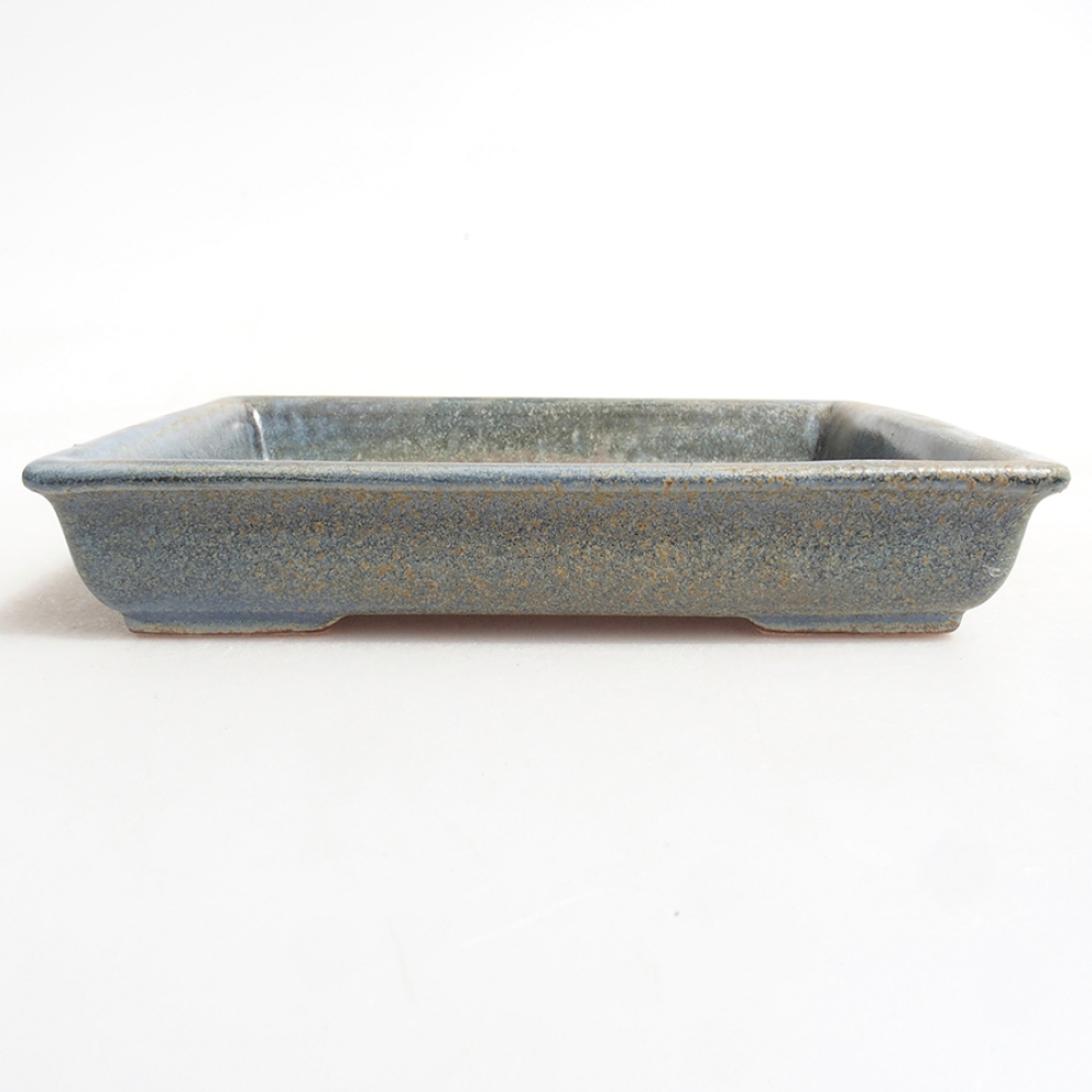 Ceramic bonsai bowl 13 x 11 x 2,5 cm, color gray