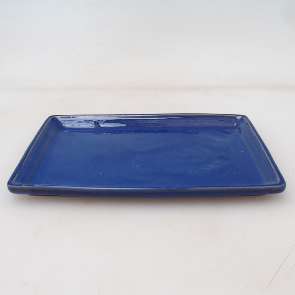Bonsai bowl rectangle 19.5 x 14 x 1.5 cm - blue