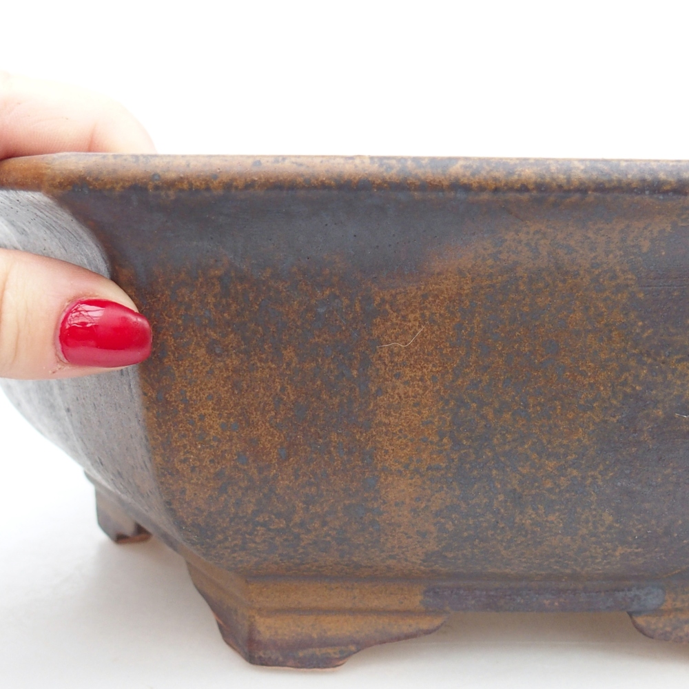 Ceramic bonsai bowl 32 x 28 x 10 cm, brown