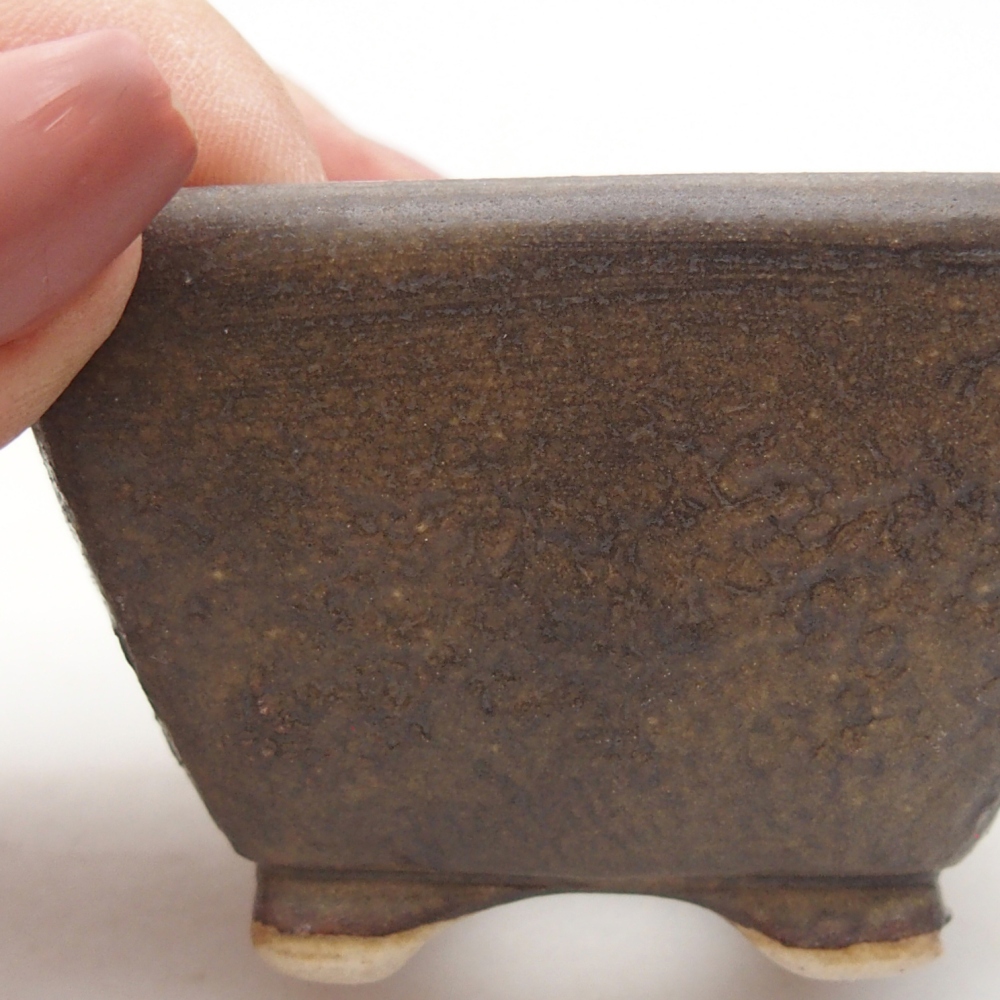 Ceramic bonsai bowl 6 x 6 x 4 cm, brown