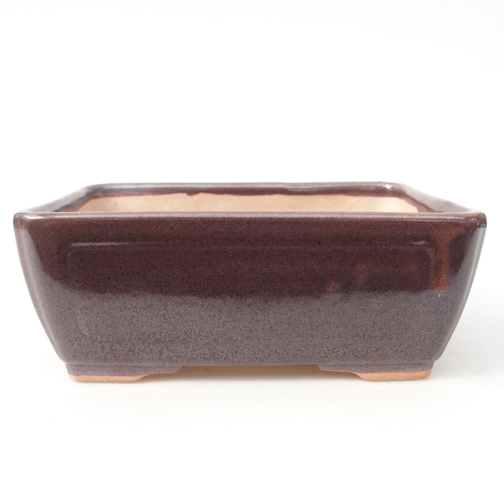 Ceramic bonsai bowl 15,5 x 11,5 x 6 cm, brown