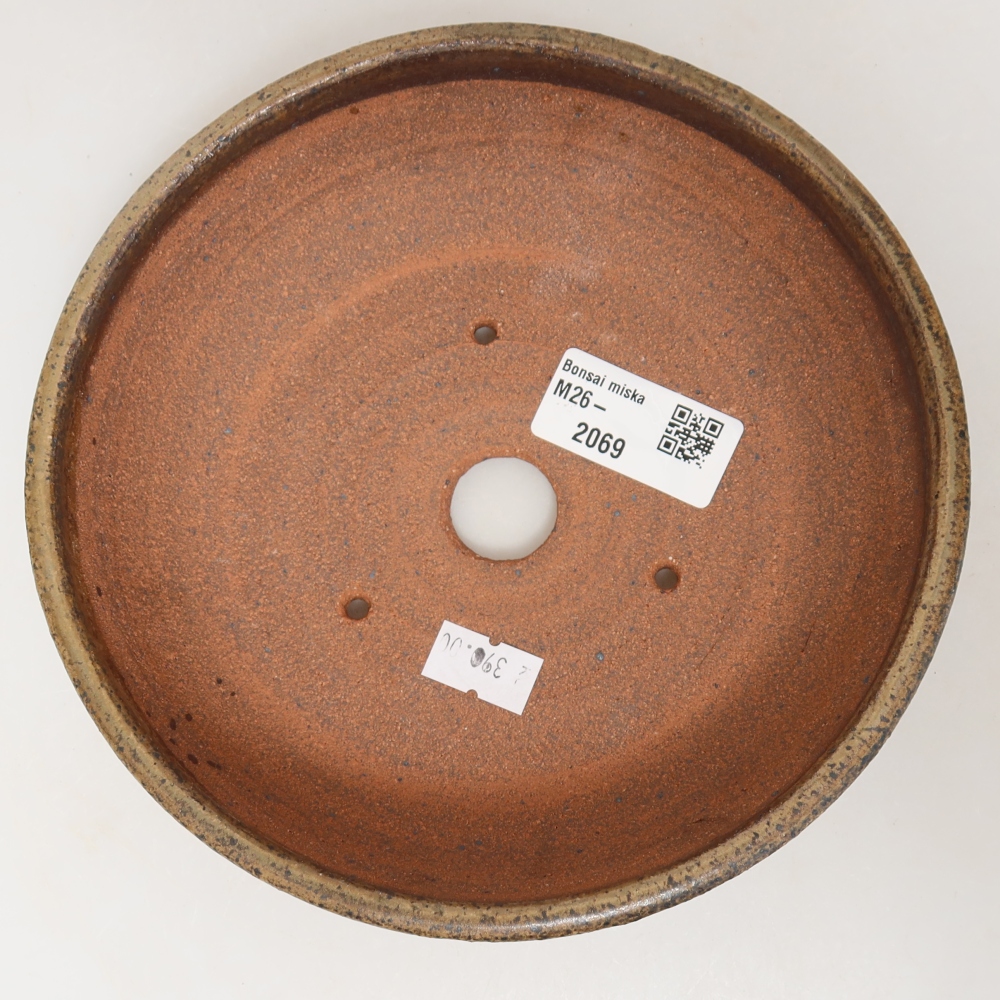 Ceramic bonsai pot, 17 x 17 x 5 cm, brown