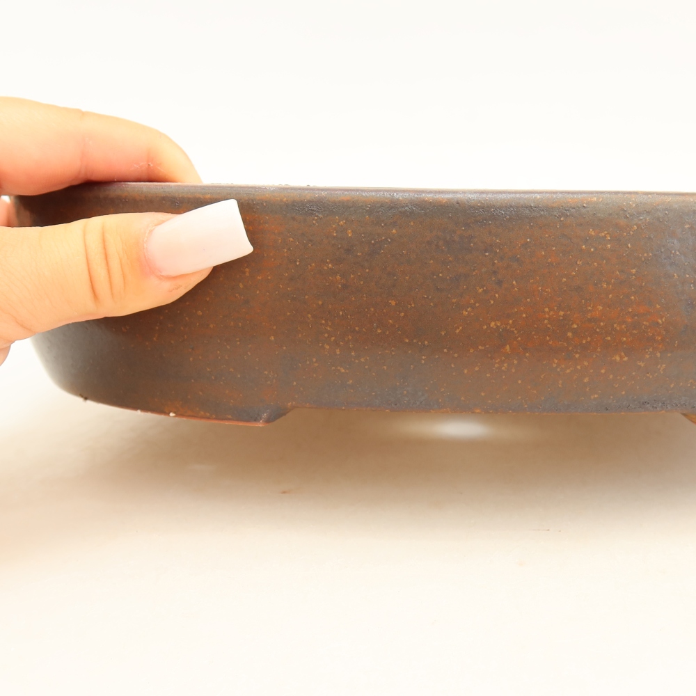 Ceramic bonsai bowl 27 x 21 x 5,5 cm, brown
