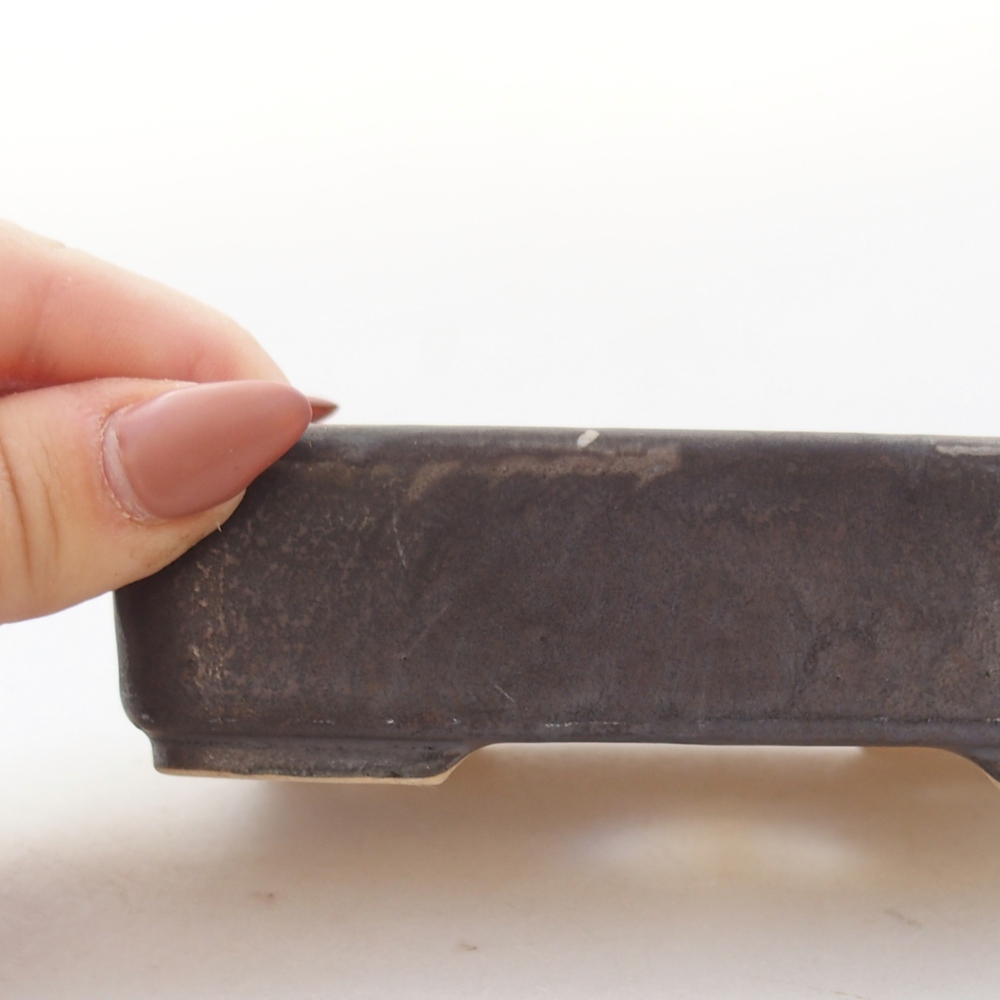 Ceramic bonsai bowl 13 x 9,5 x 3,5 cm, grey