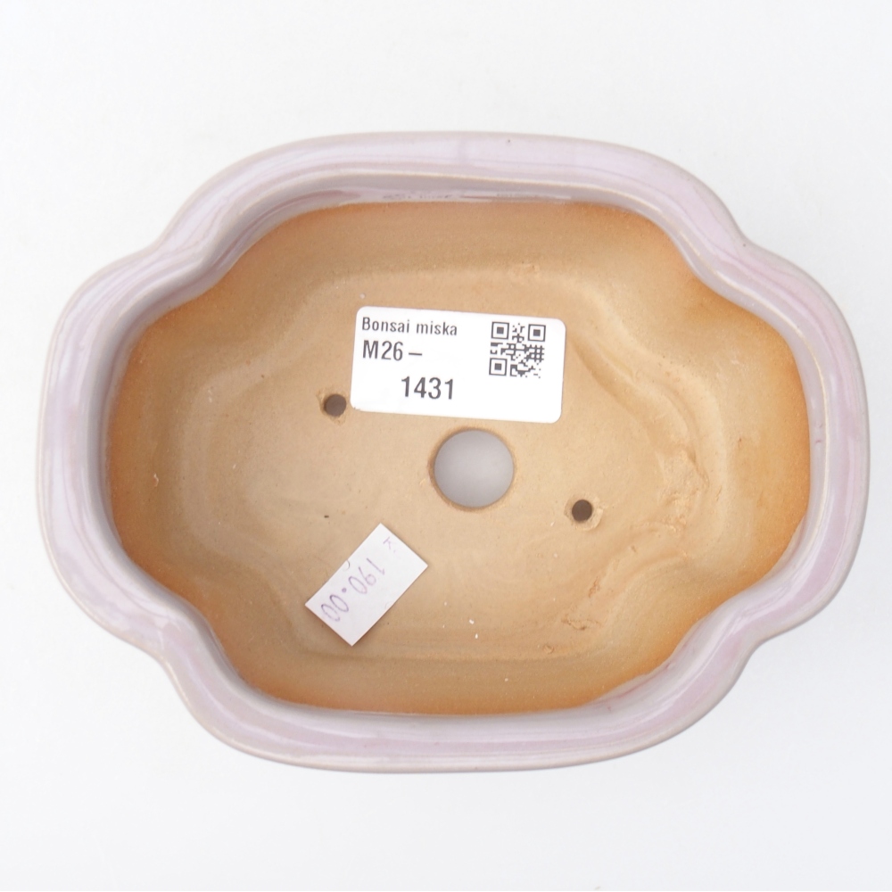 Ceramic bonsai bowl 13 x 10 x 5 cm, pink