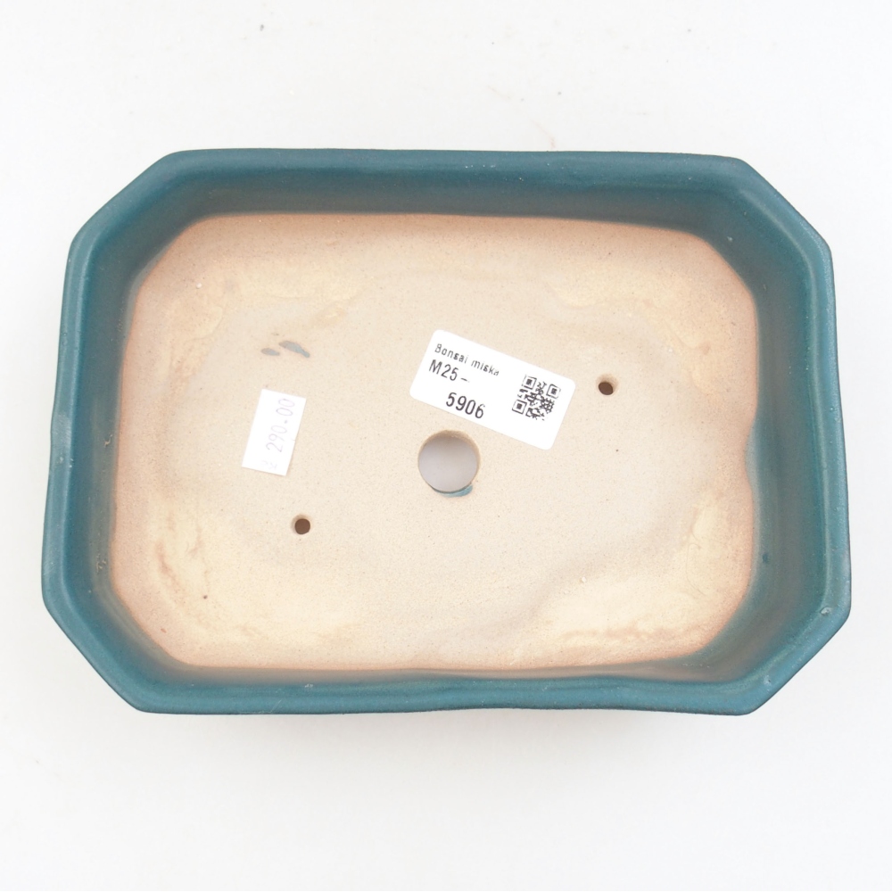Ceramic bonsai bowl 19 x 13,5 x 4,5 cm, color blue