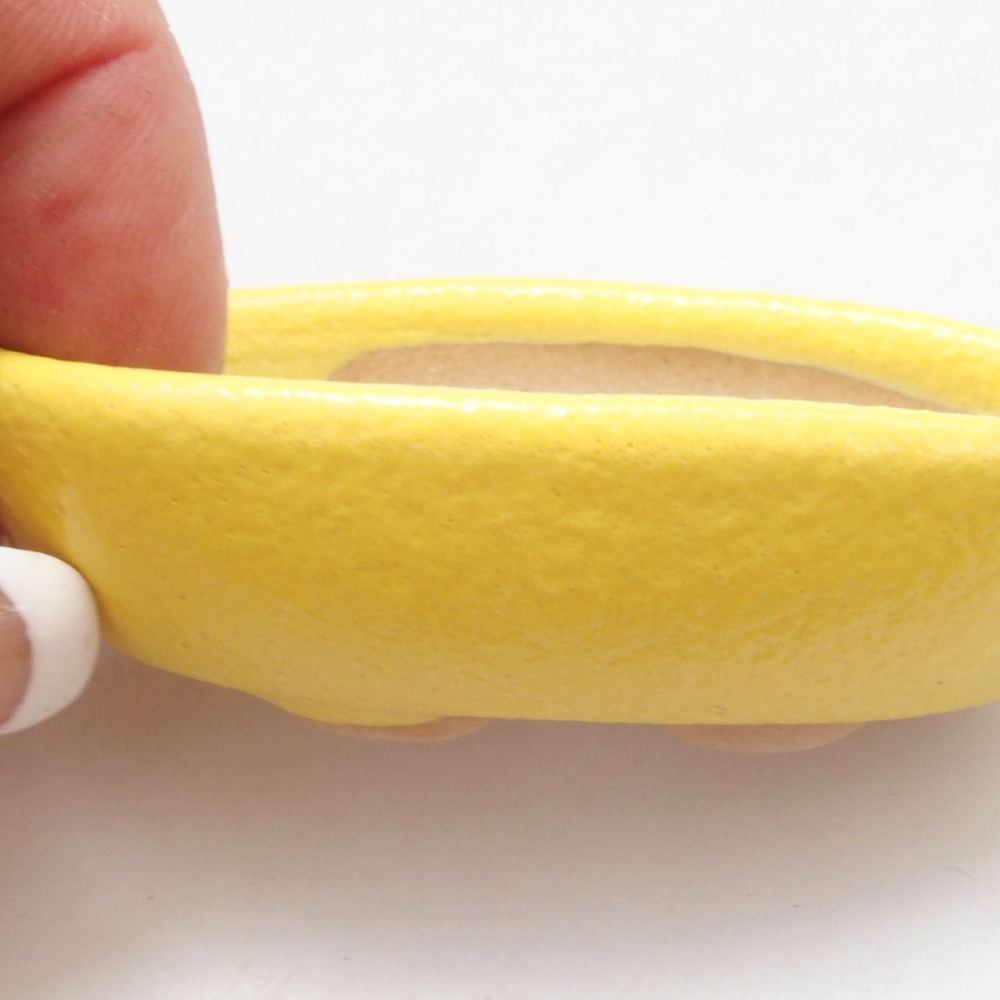 Ceramic bonsai bowl 6,5 x 3,5 x 2 cm, yellow