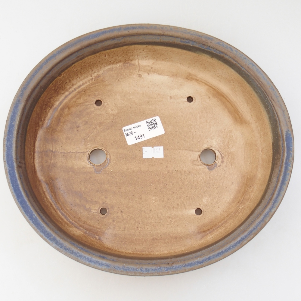 Ceramic bonsai bowl 26,5 x 23,5 x 5,5 cm, colour blue