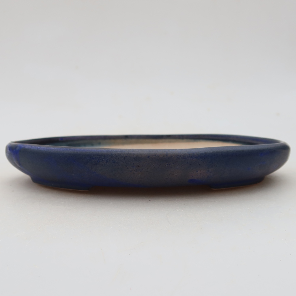 Ceramic bonsai pot, 17 x 12 x 2.5 cm, blue