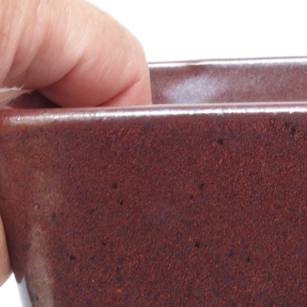 Ceramic bonsai bowl 10,5 x 10,5 x 11,5 cm, color brown