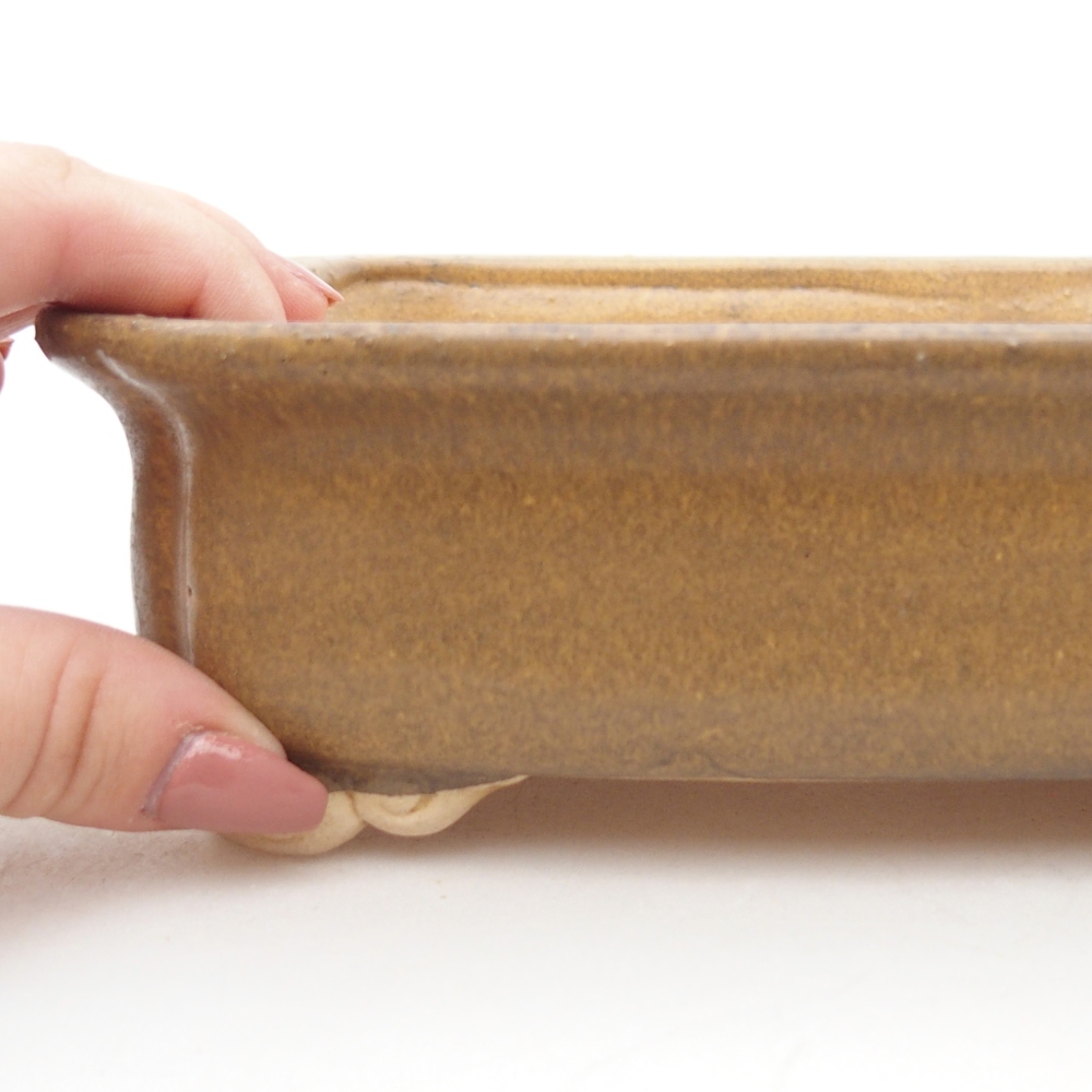 Ceramic bonsai bowl 19 x 17 x 6 cm, brown