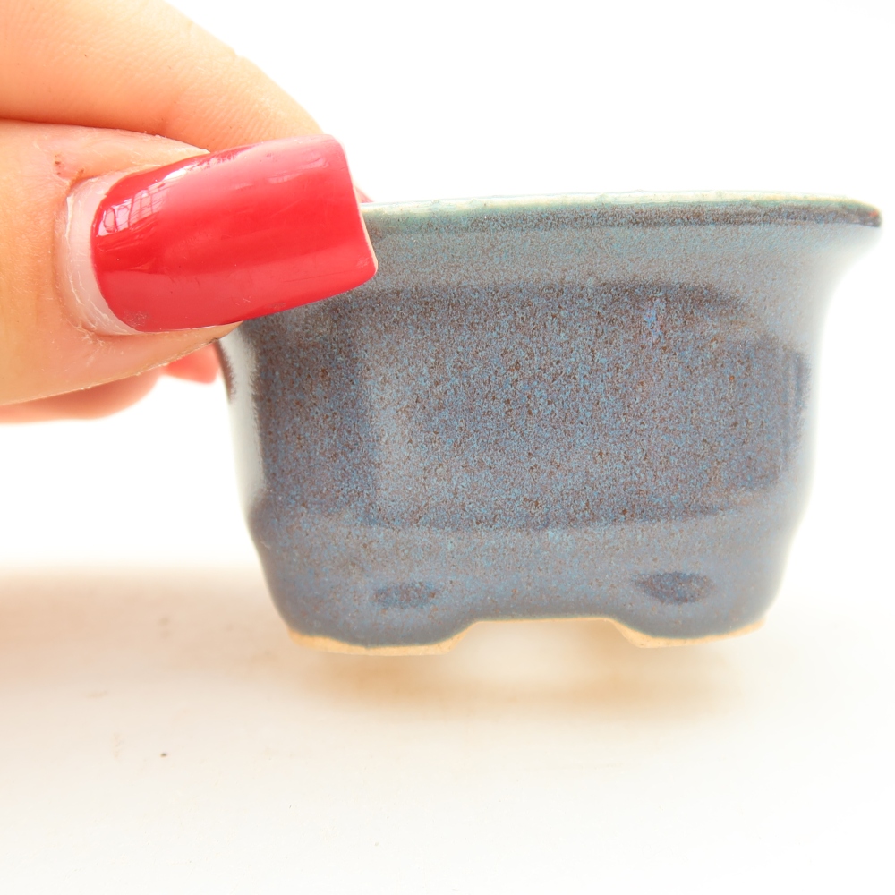 Ceramic bonsai pot, 6 x 5 x 3 cm, gray