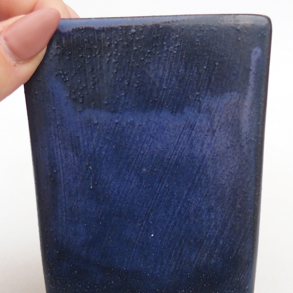 Ceramic bonsai bowl 7,5 x 7,5 x 10 cm, colour blue