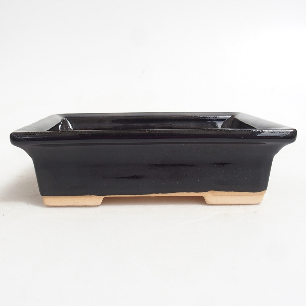 Ceramic bonsai bowl 13 x 10 x 4 cm, color black