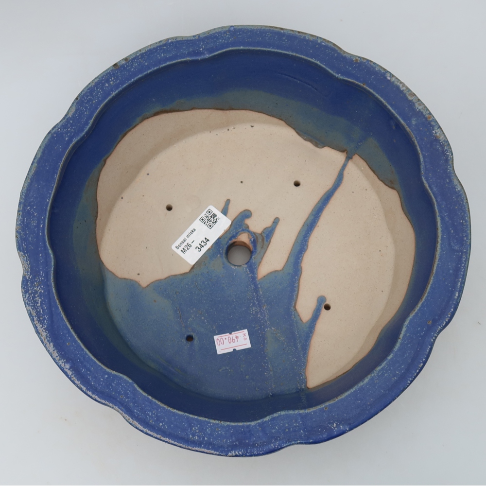 Ceramic bonsai bowl 26,5 x 26,5 x 8,5 cm, colour blue