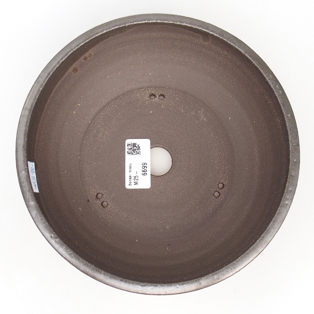 Ceramic bonsai bowl 20 x 20 x 6,5 cm, metal colour