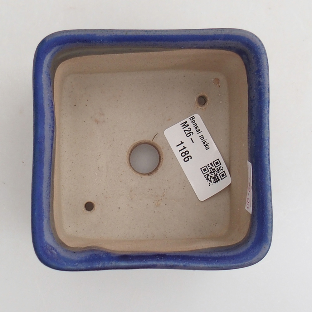 Ceramic bonsai bowl 10 x 10 x 8 cm, colour blue