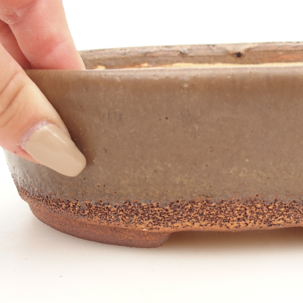 Bonsai bowl 19,5 x 16 x 6 cm , colour brown