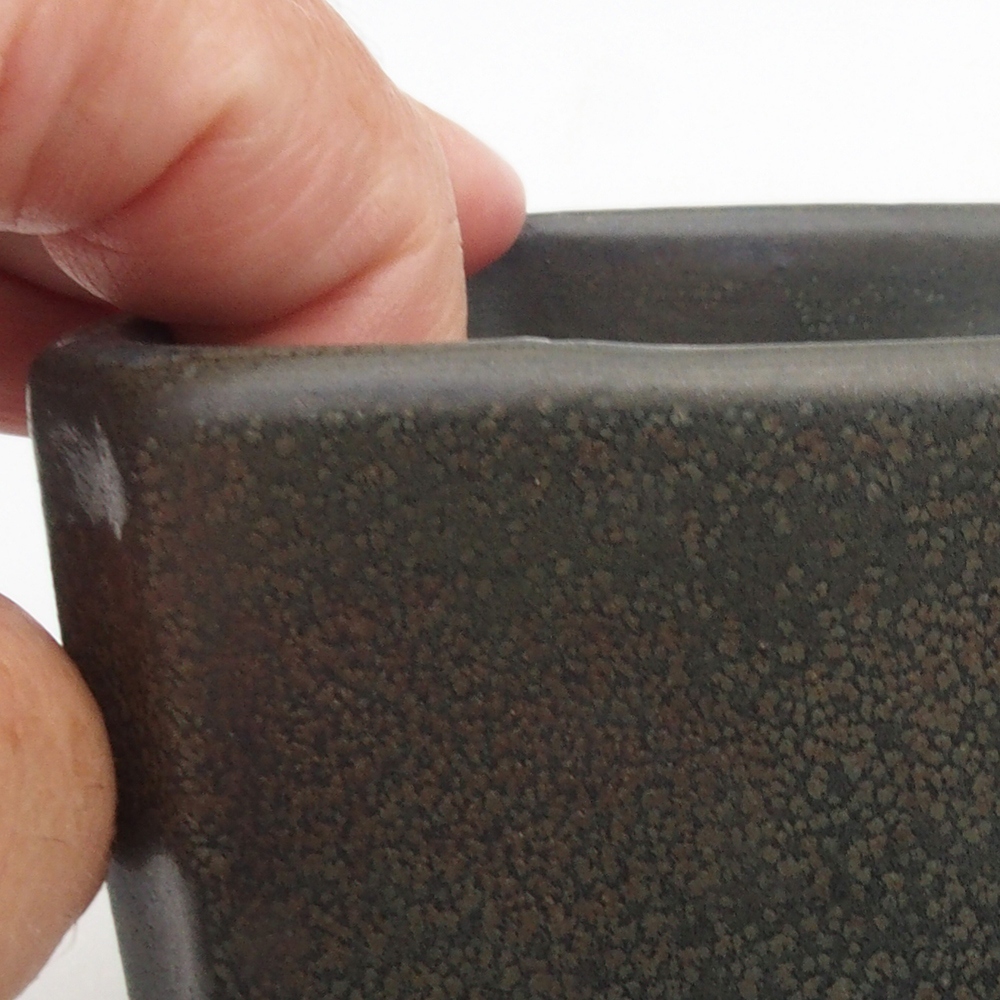 Ceramic bonsai bowl 9,5 x 9,5 x 7 cm, color gray