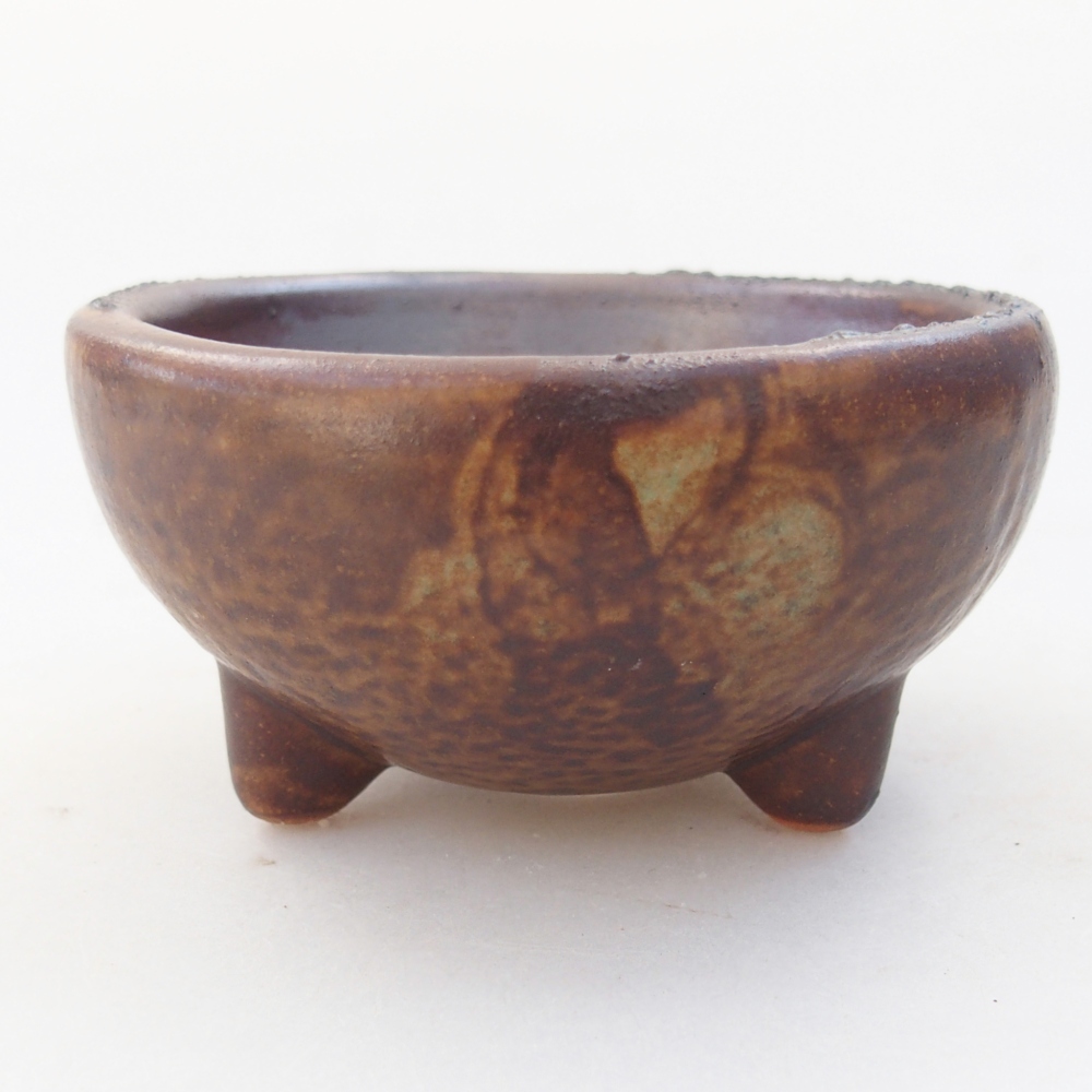 Ceramic bonsai bowl 9,5 x 9,5 x 5 cm, brown