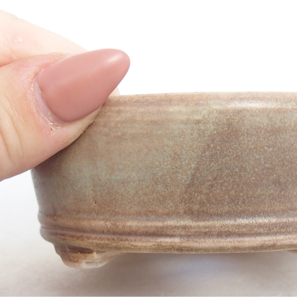 Ceramic bonsai bowl 9 x 9 x 3,5 cm, green