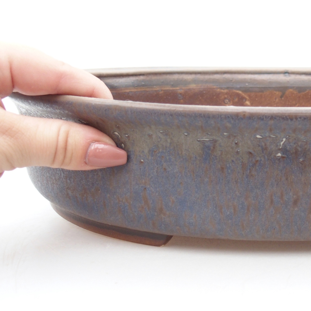 Ceramic bonsai bowl 32,5 x 28,5 x 7 cm, colour blue