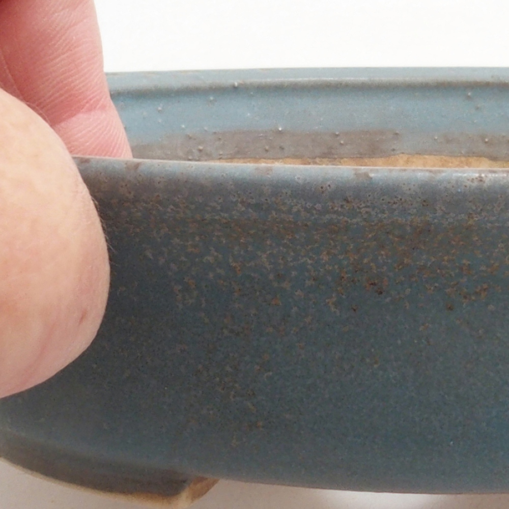 Ceramic bonsai bowl 15 x 14 x 4 cm, color blue