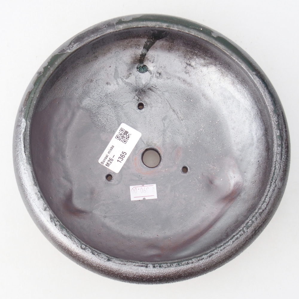 Ceramic bonsai bowl 20 x 20 x 7 cm, metal colour