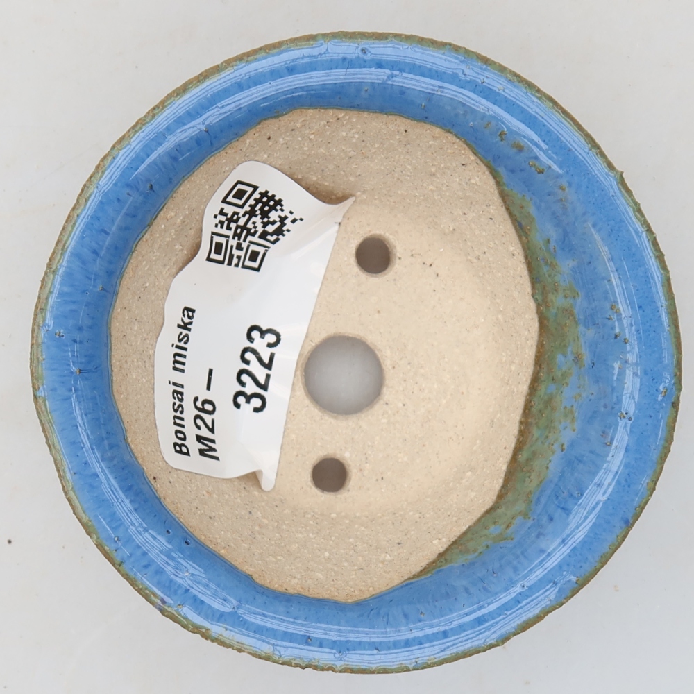 Ceramic bonsai pot, 7 x 7 x 3 cm, blue