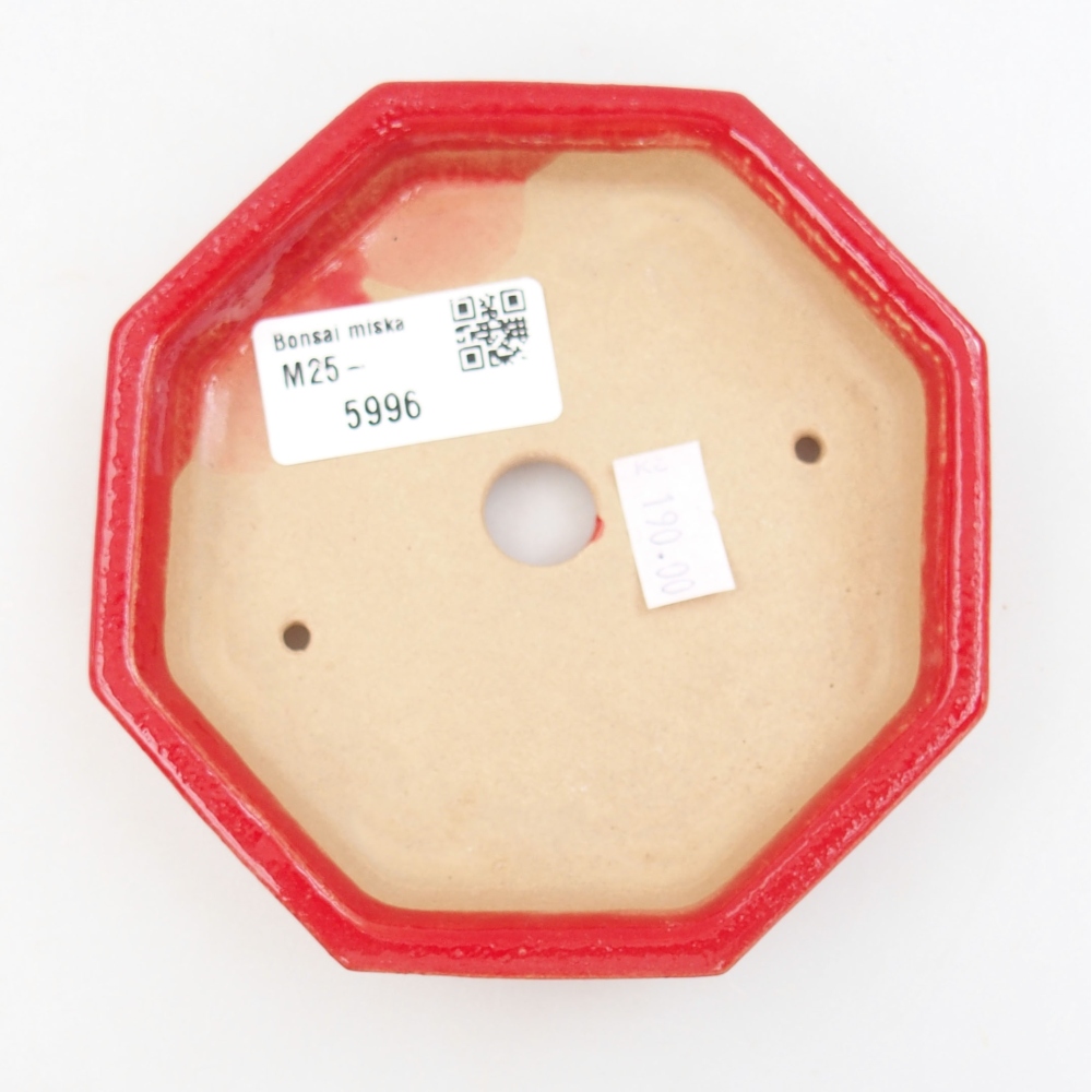 Ceramic bonsai bowl 11,5 x 11,5 x 2,5 cm, color red