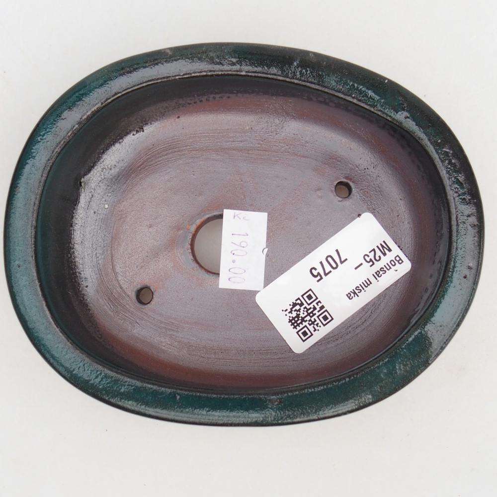 Ceramic bonsai bowl 12 x 9,5 x 3,5 cm, green