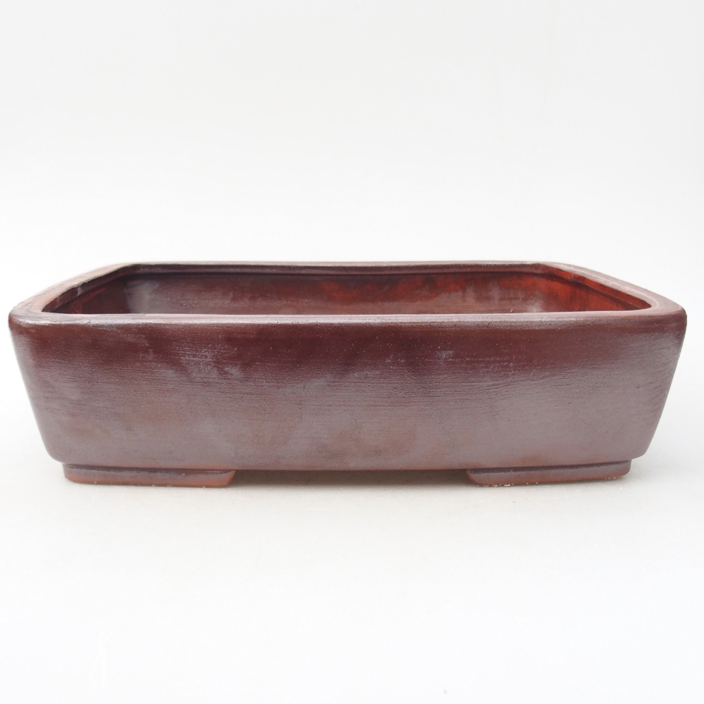 Ceramic bonsai bowl 26,5 x 20,5 x 6,5 cm, brown
