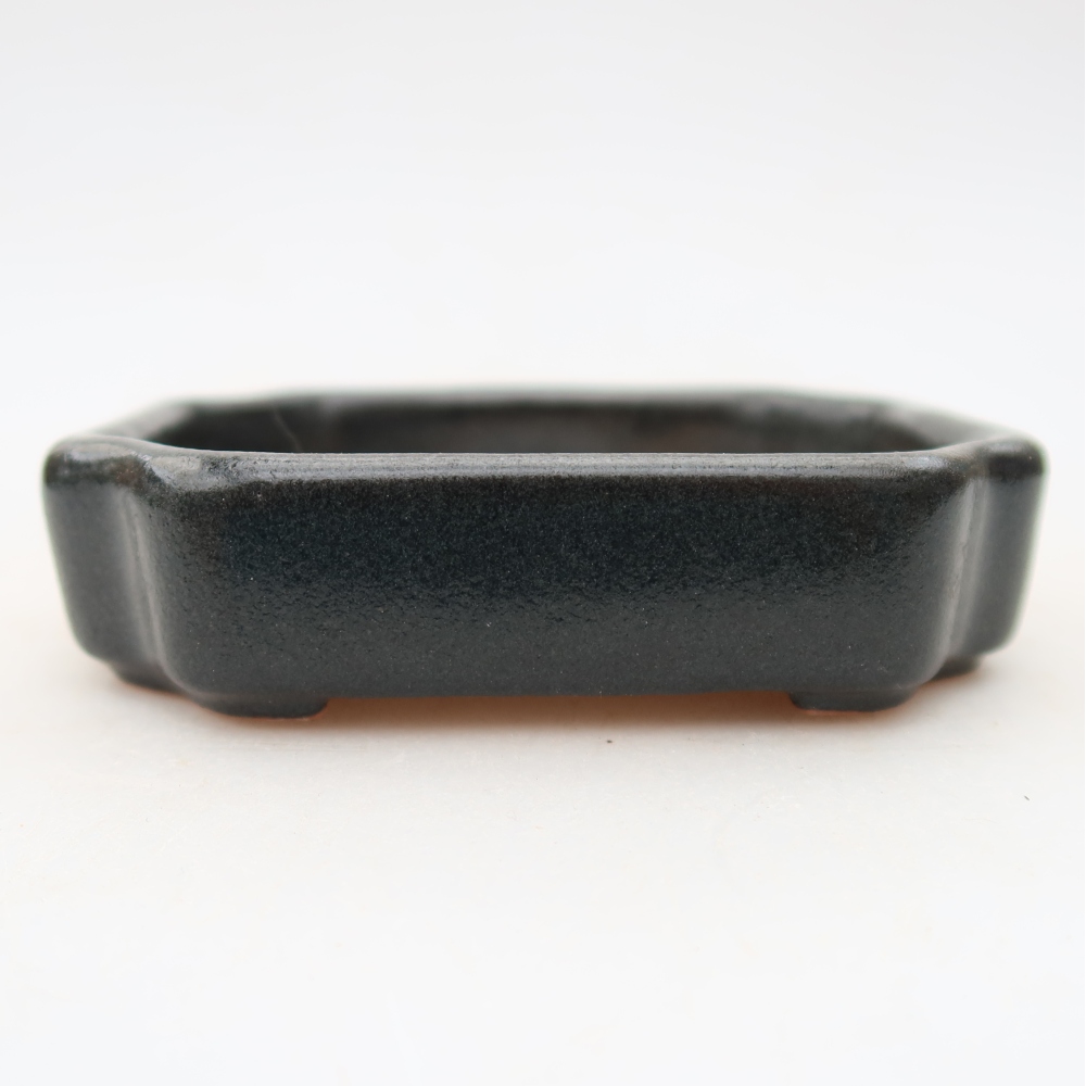 Ceramic bonsai pot, 10 x 8 x 2.5 cm, gray