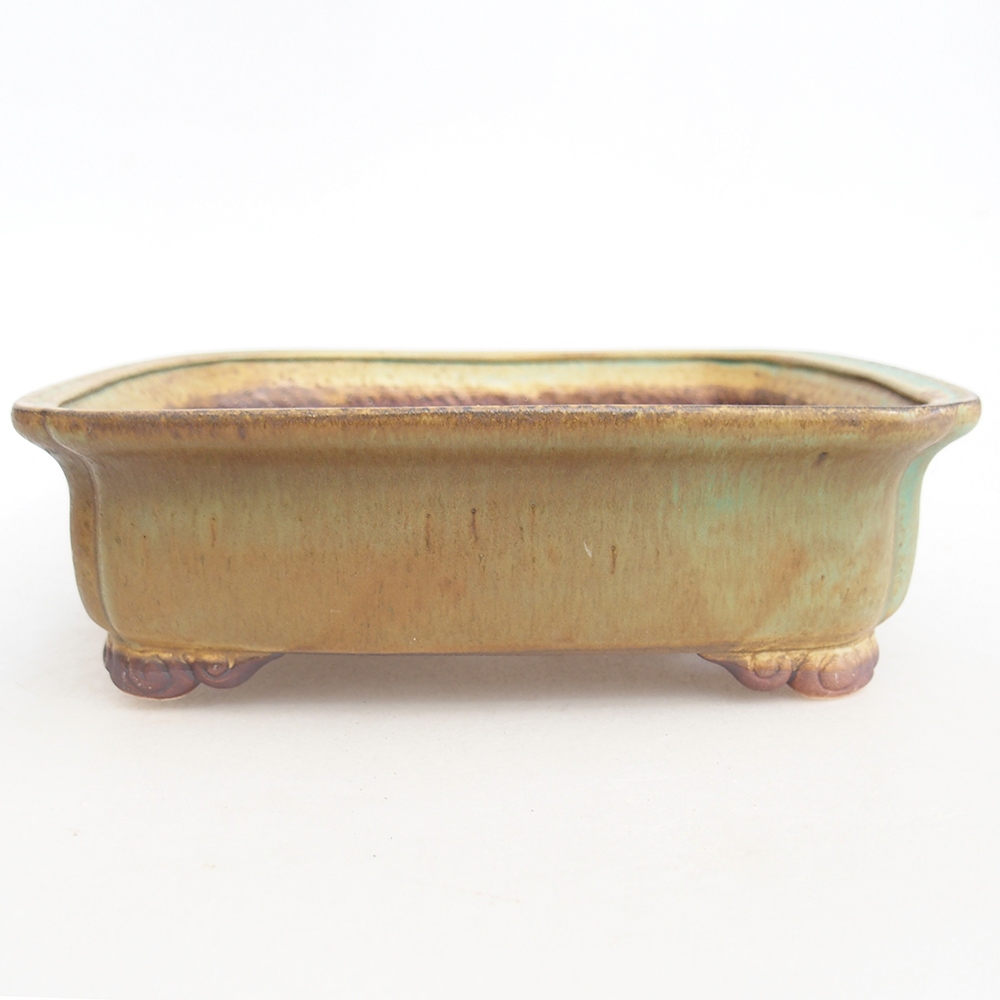 Ceramic bonsai bowl 20 x 17 x 6 cm, green