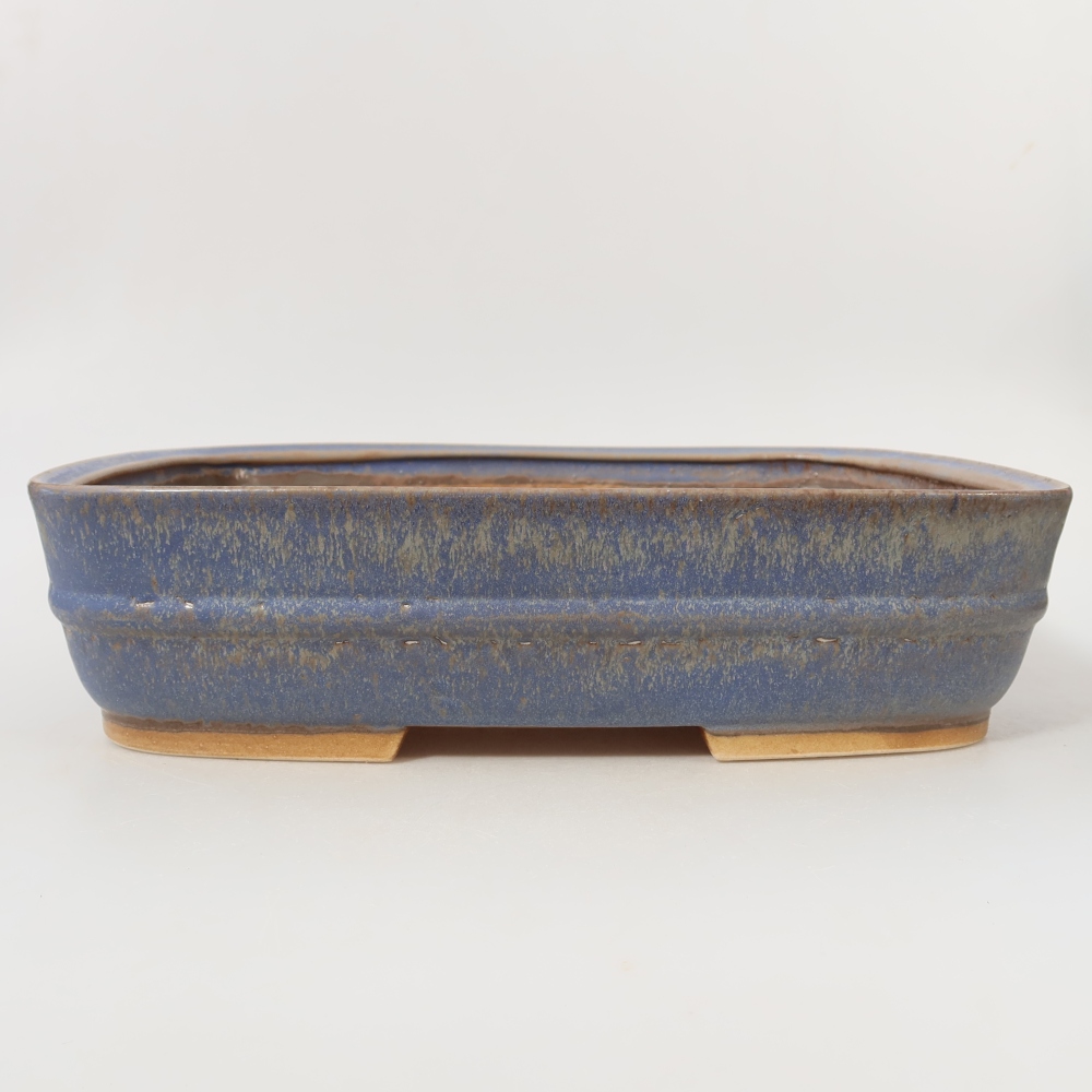 Ceramic bonsai bowl 29,5 x 25 x 7 cm, colour blue