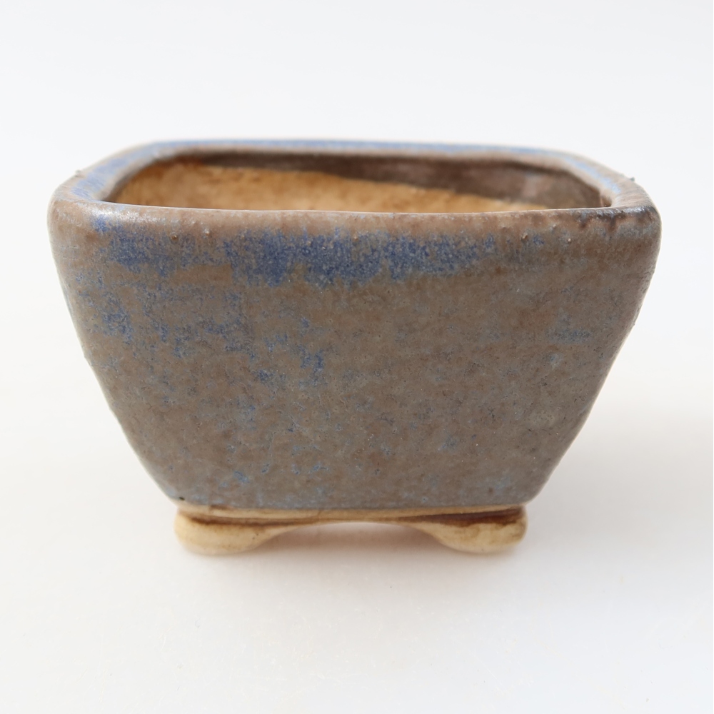 Ceramic bonsai pot, 6 x 6 x 4 cm, blue