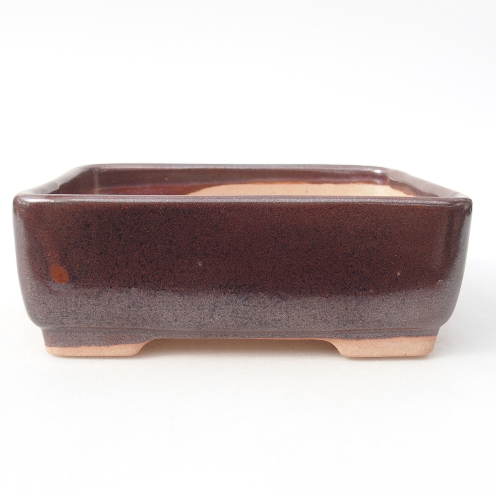 Ceramic bonsai bowl 14,5 x 11 x 5,5 cm, brown