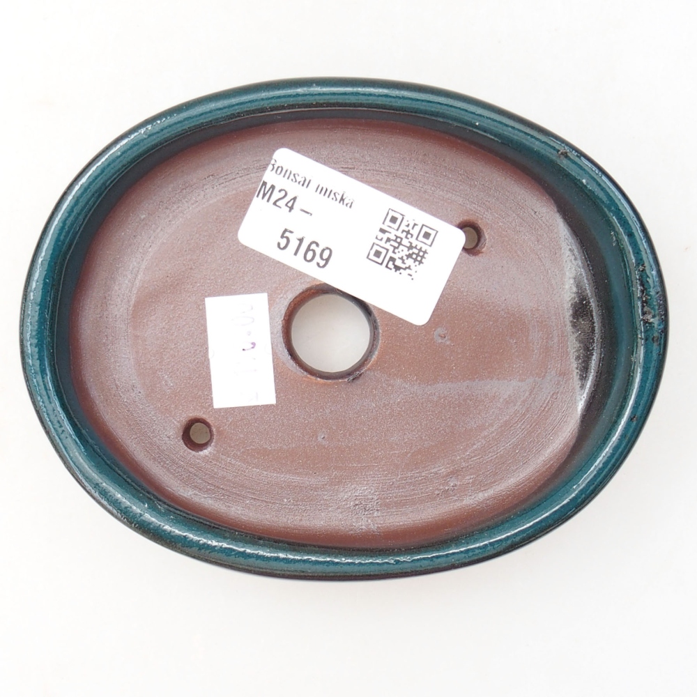 Ceramic bonsai bowl  11,5 x 9 x 2,5 cm, color green
