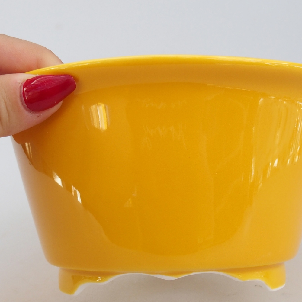 Ceramic bonsai bowl 16 x 16 x 8,5 cm, yellow