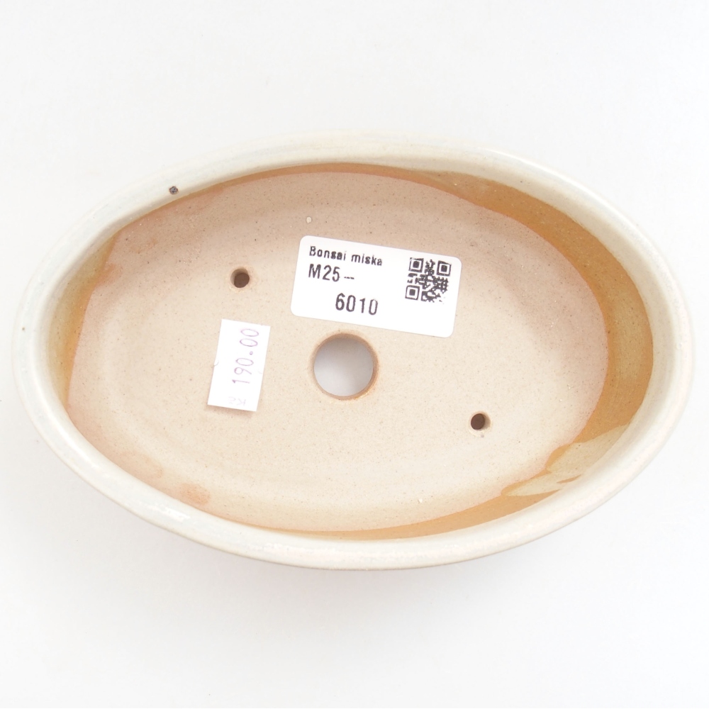 Ceramic bonsai bowl 15 x 9,5 x 4 cm, color beige