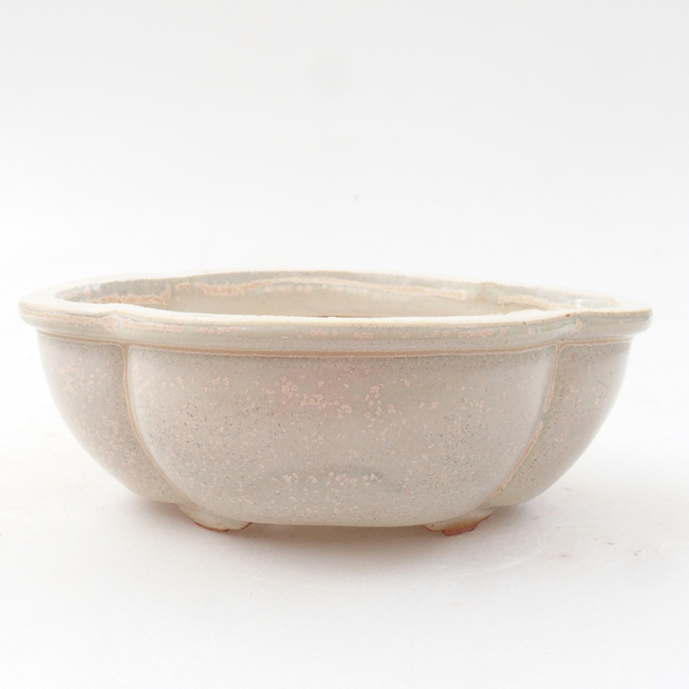 Ceramic bonsai bowl 12,5 x 10 x 4,5 cm, color beige
