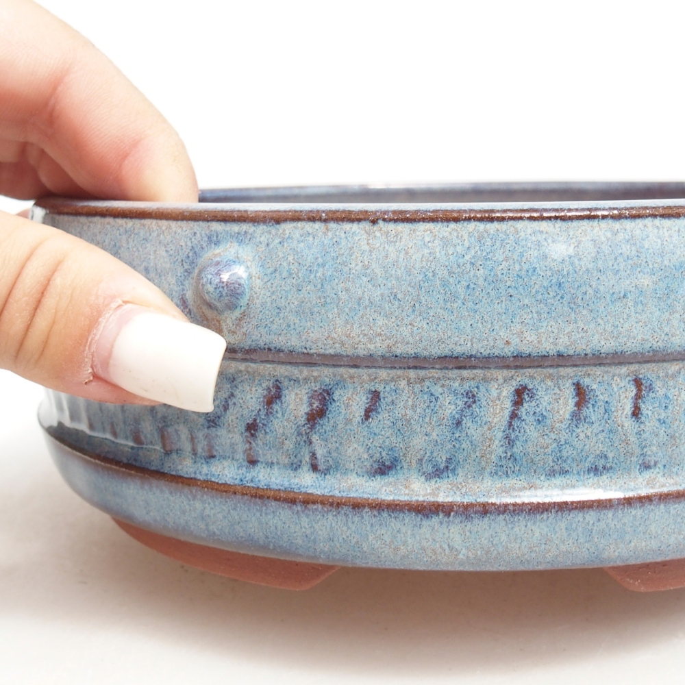Ceramic bonsai bowl 17 x 17 x 5,5 cm, colour blue