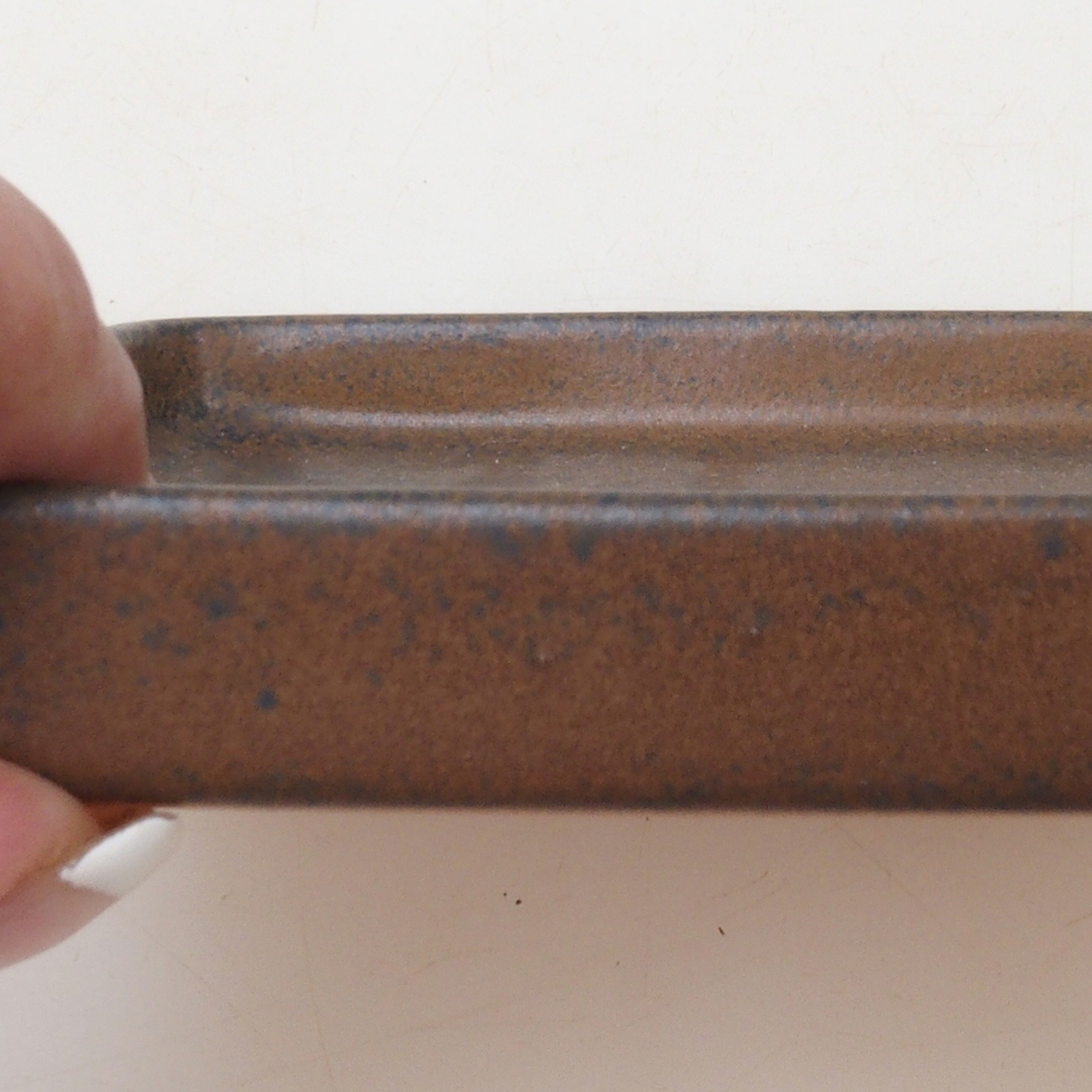 Bonsai bowl square 13.5 x 13.5 x 1.5 cm - brown