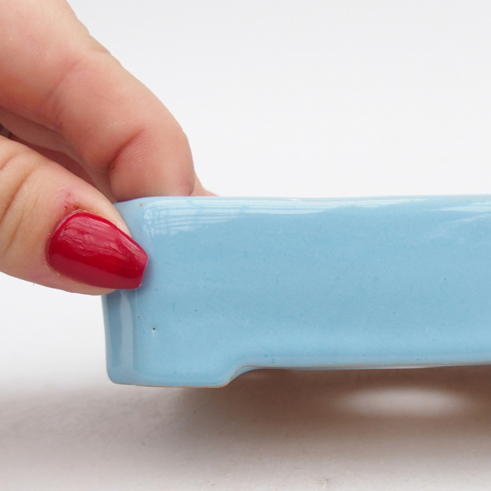 Ceramic bonsai bowl 11 x 9 x 3 cm, colour blue