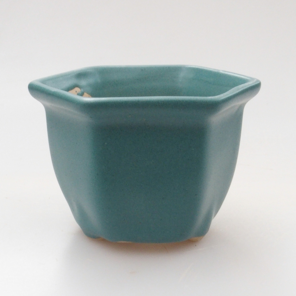 Ceramic bonsai bowl 6,5 x 6,5 x 5 cm, color blue